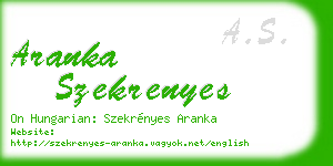 aranka szekrenyes business card